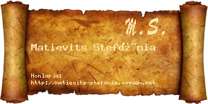 Matievits Stefánia névjegykártya